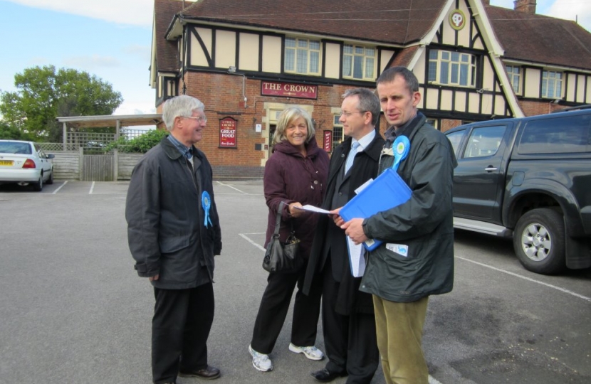 Canvassing meeting outside the Crown Pub