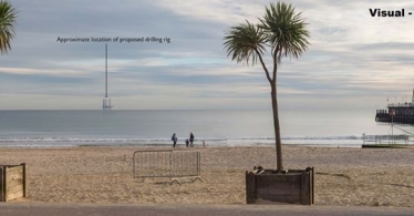 Bournemouth Beach with oil rig