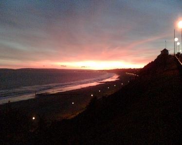 Sunset over Bournemouth Beach