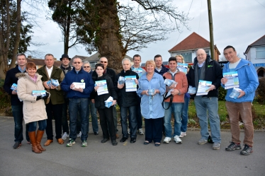 A big team of Conservatives deliver local news updates in Kinson North and South